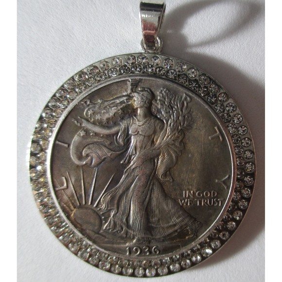 NEW- Walking Liberty Half Dollar coin/pendant - Picture 3 of 4